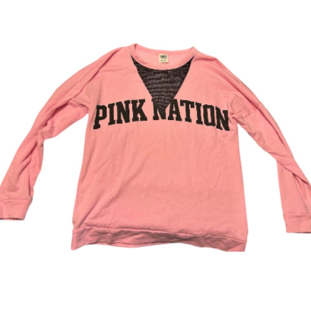 Pink VICTORIA'S SECRET  Sweatshirt.  Pink Nation Sweatshirt. Women’s XS. Comfy - Picture 6 of 13
